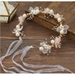 Fairy Flower Headband Kids Girls Beautiful Garland Wreath Hair Bands Wedding Birthday Floral Hair Hoop Wrist Band Headwear