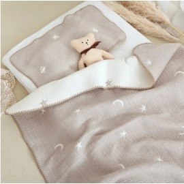 New Autumn Baby Blanket Infant Bear Moon Star Pillow Towel