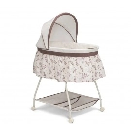 Delta Children Sweet Beginnings Bassinet, Portable Crib with Lights and Sounds, Falling Leaves